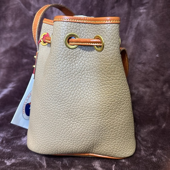 Vintage Dooney & Bourke Mini drawstring. R134 in Taupe. - Picture 2 of 10